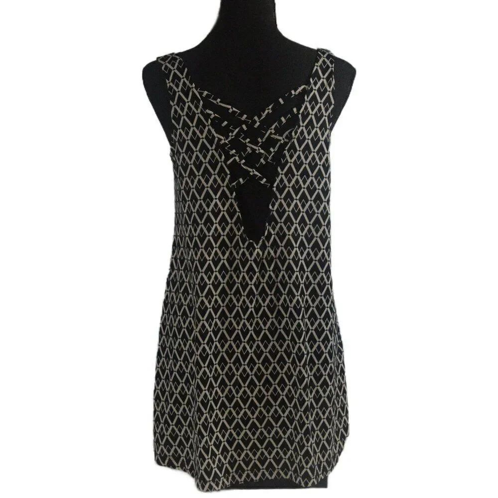 J Valdi Lattice Back Dress Swimsuit Cover Up Black Size Small
